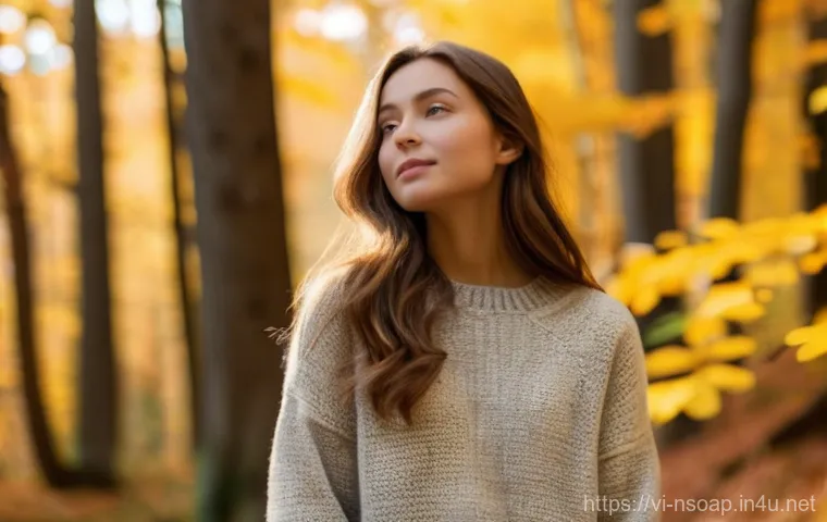 천연비누 오일 추출법 - **Prompt:** A serene, ultra-realistic portrait of a young woman aged 20-25, standing amidst a dense,...