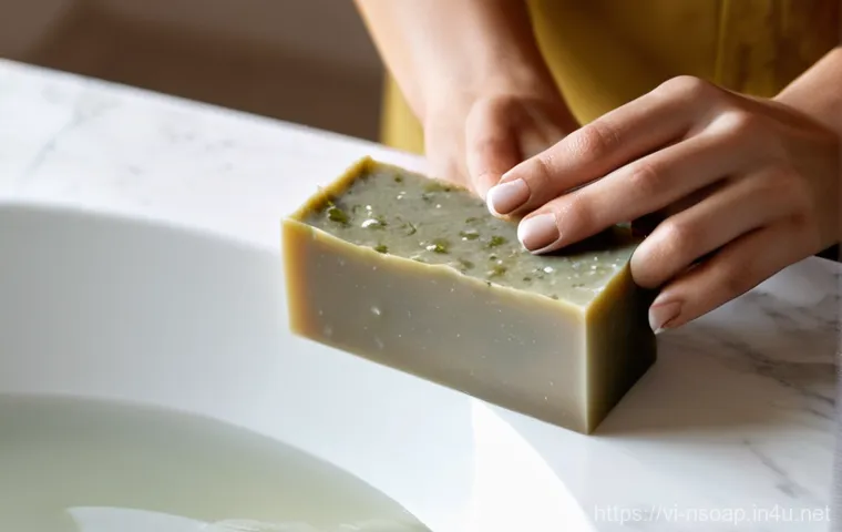 천연비누 천연향료 - **Prompt for Natural Soap and Healthy Skin:**
"A close-up shot of a woman's hands, with clear, h...